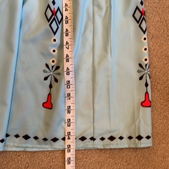 NWT Maxi dress, light blue/aqua, long sleeves, v-neck w/tassels, 3X, runs small - Picture 12 of 14